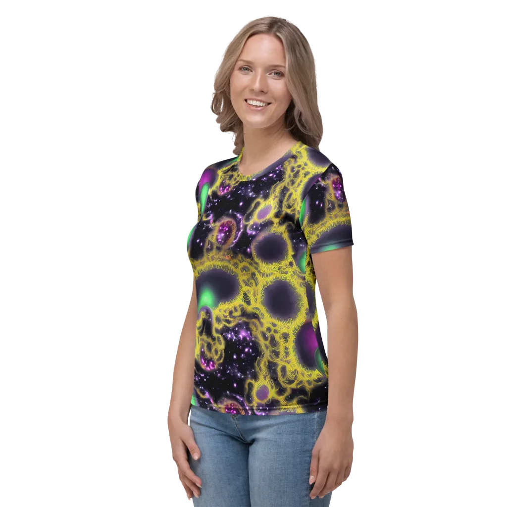 Galactic Grotto on Women's Crew Neck T-Shirt — Left