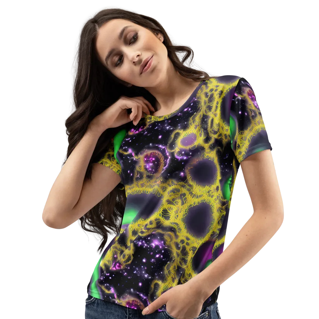 Galactic Grotto on Women's Crew Neck T-Shirt — Left Front