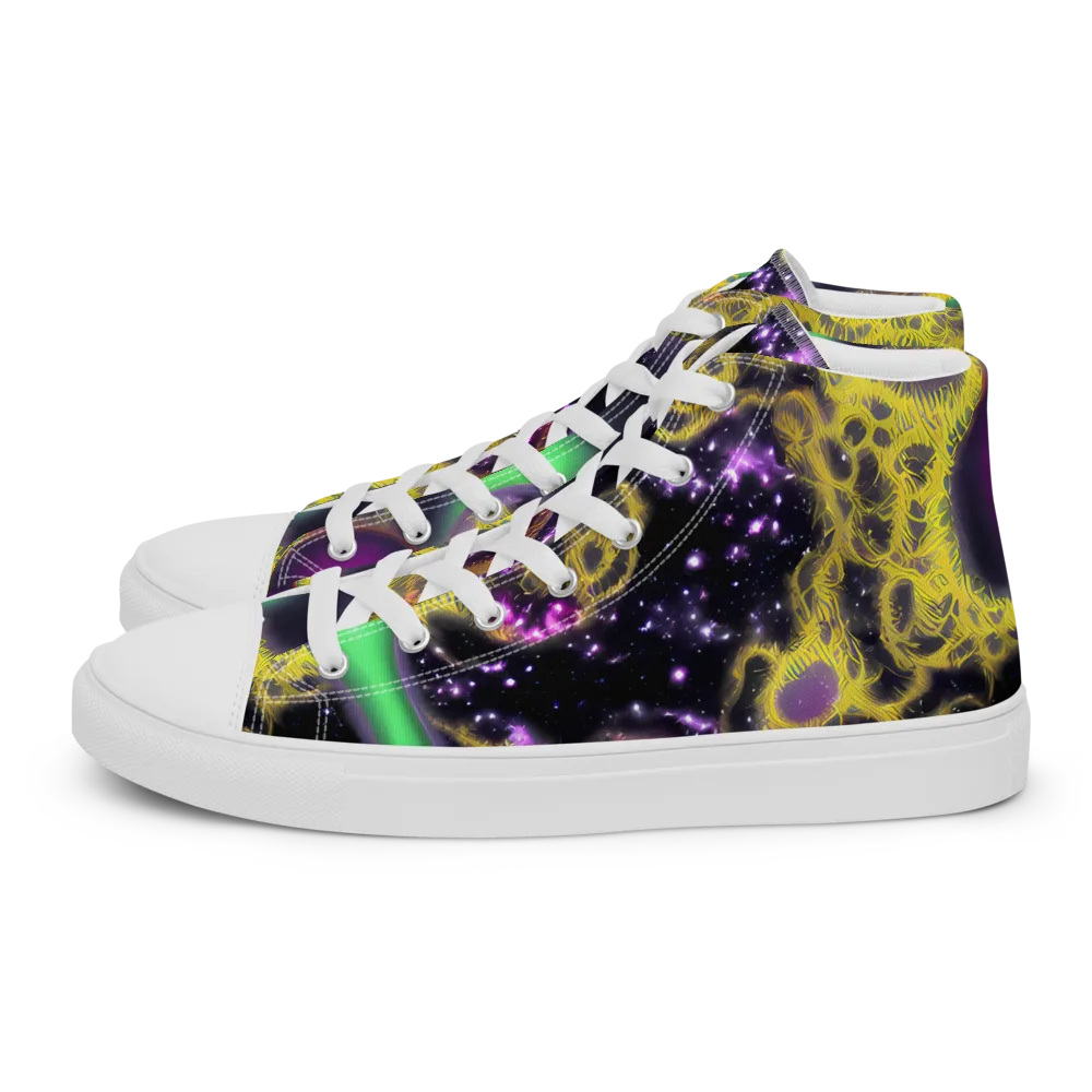 Galactic Grotto on Women's High Top Canvas Shoes — Left