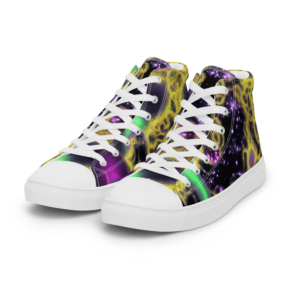 Galactic Grotto on Women's High Top Canvas Shoes — Left Front