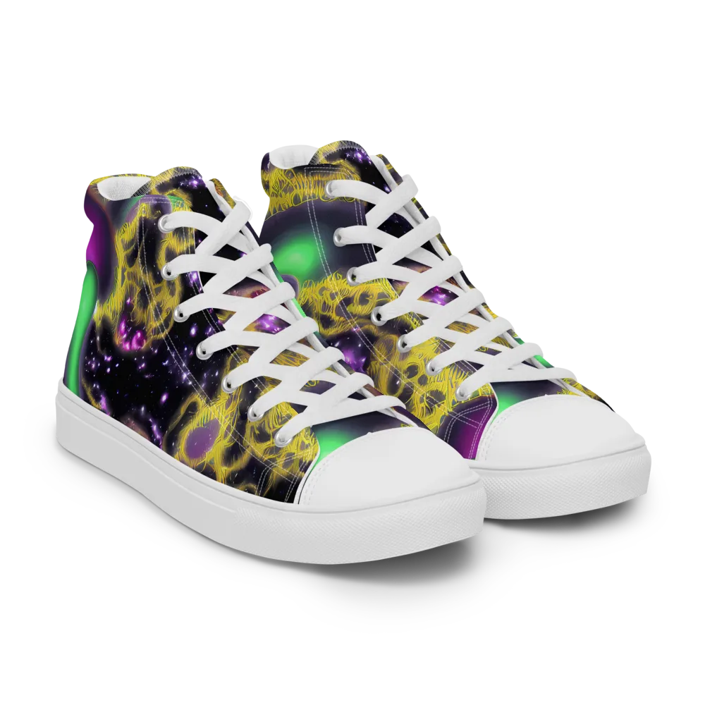 Galactic Grotto on Women's High Top Canvas Shoes — Right Front