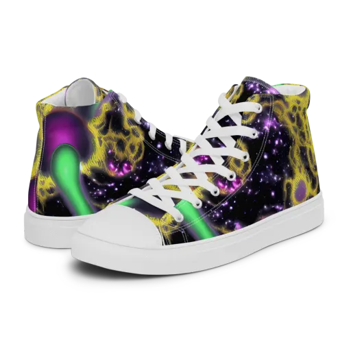 Galactic Grotto on a Women's High Top Canvas Shoes