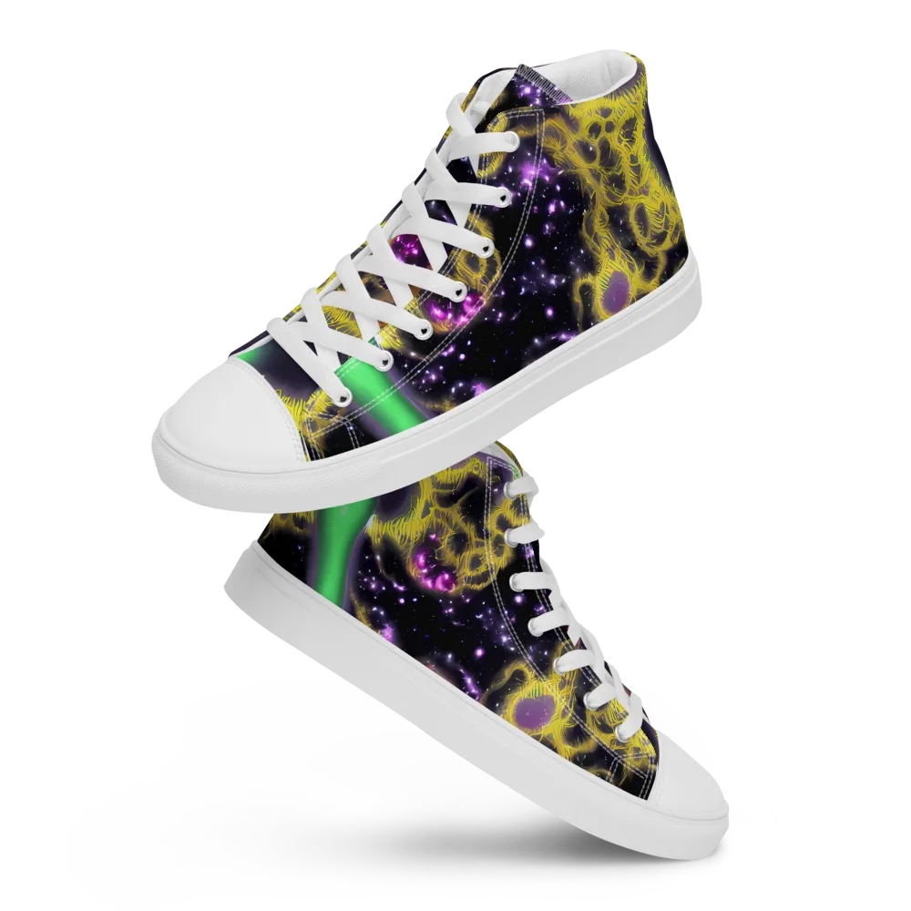 Galactic Grotto on Women's High Top Canvas Shoes — Front