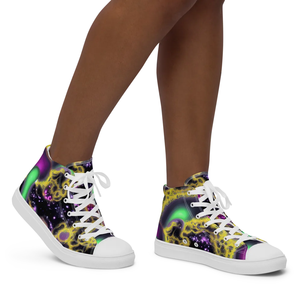 Galactic Grotto on Women's High Top Canvas Shoes — Right