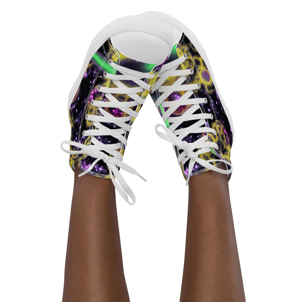 Galactic Grotto on Women's High Top Canvas Shoes — Front