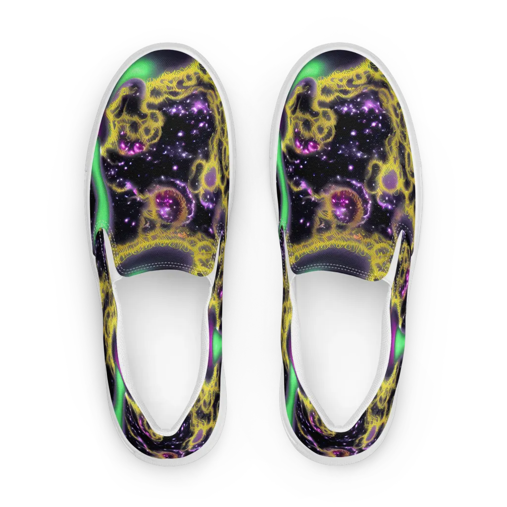 Galactic Grotto on Men's Slip-On Canvas Shoes — Front