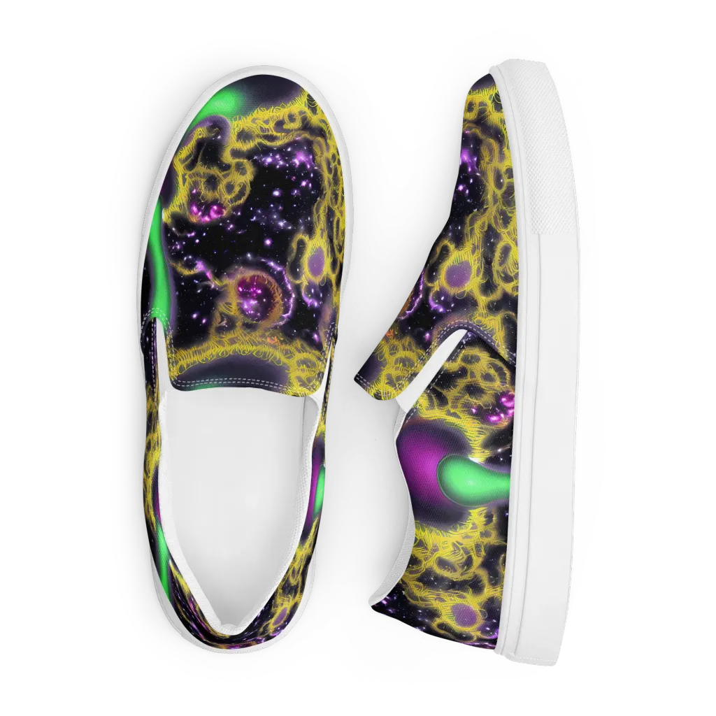 Galactic Grotto on Men's Slip-On Canvas Shoes — Front