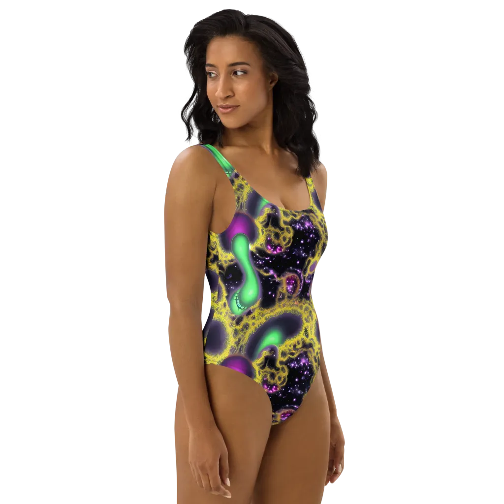 Galactic Grotto on One-Piece Swimsuit — Right