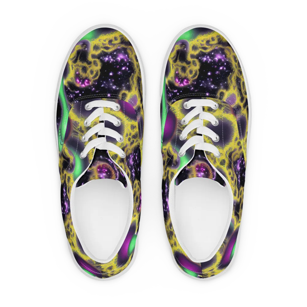 Galactic Grotto on Men's Lace-Up Canvas Shoes — Front