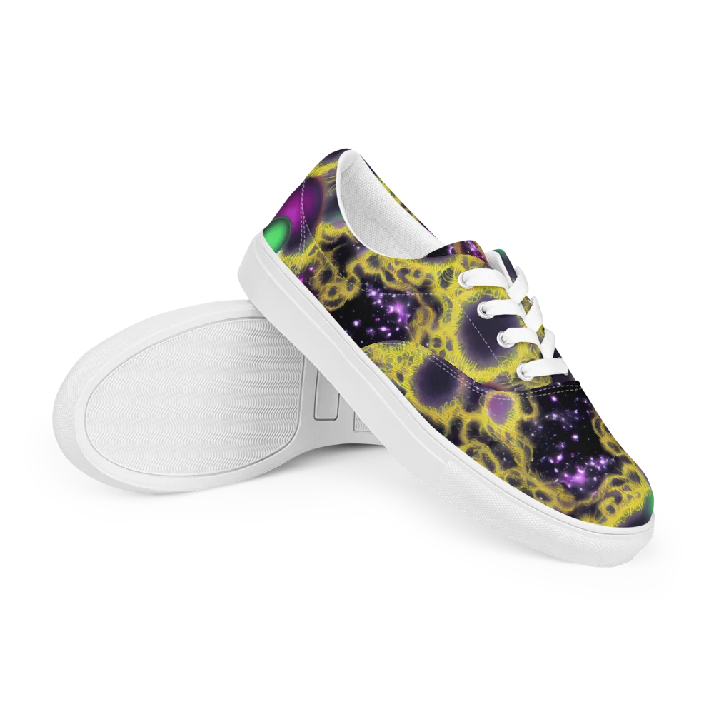Galactic Grotto on Men's Lace-Up Canvas Shoes — Right Front