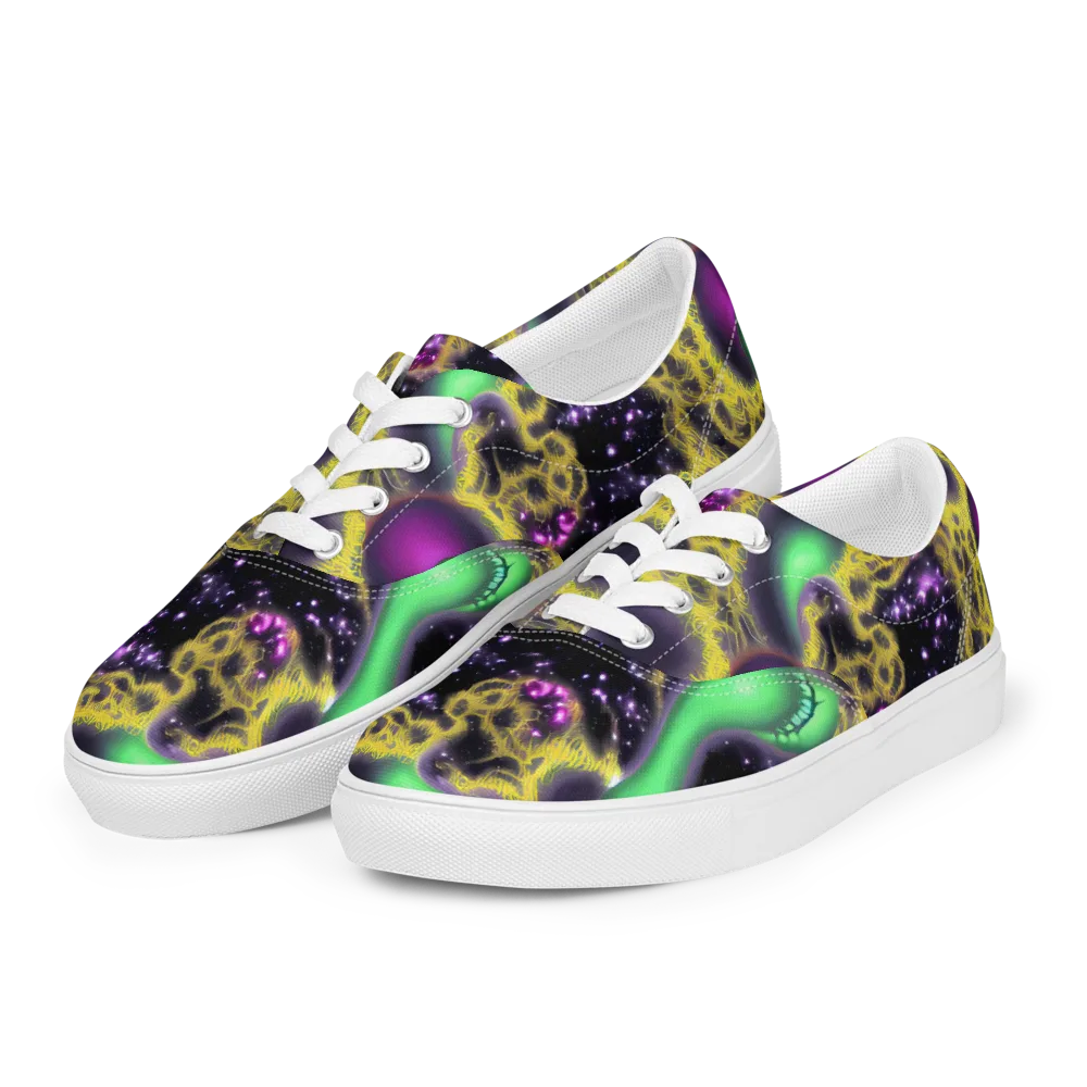 Galactic Grotto on Men's Lace-Up Canvas Shoes — Left Front