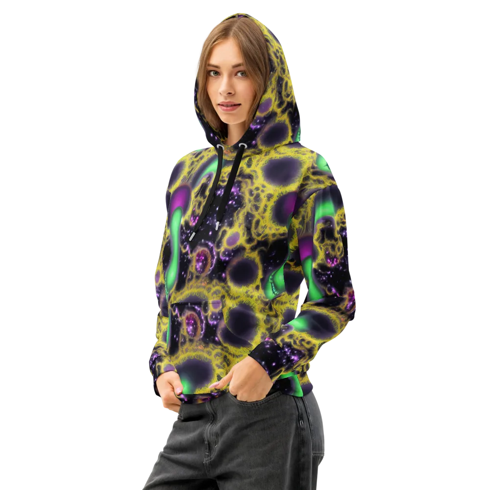 Galactic Grotto on Cotton Hoodie — Left Front