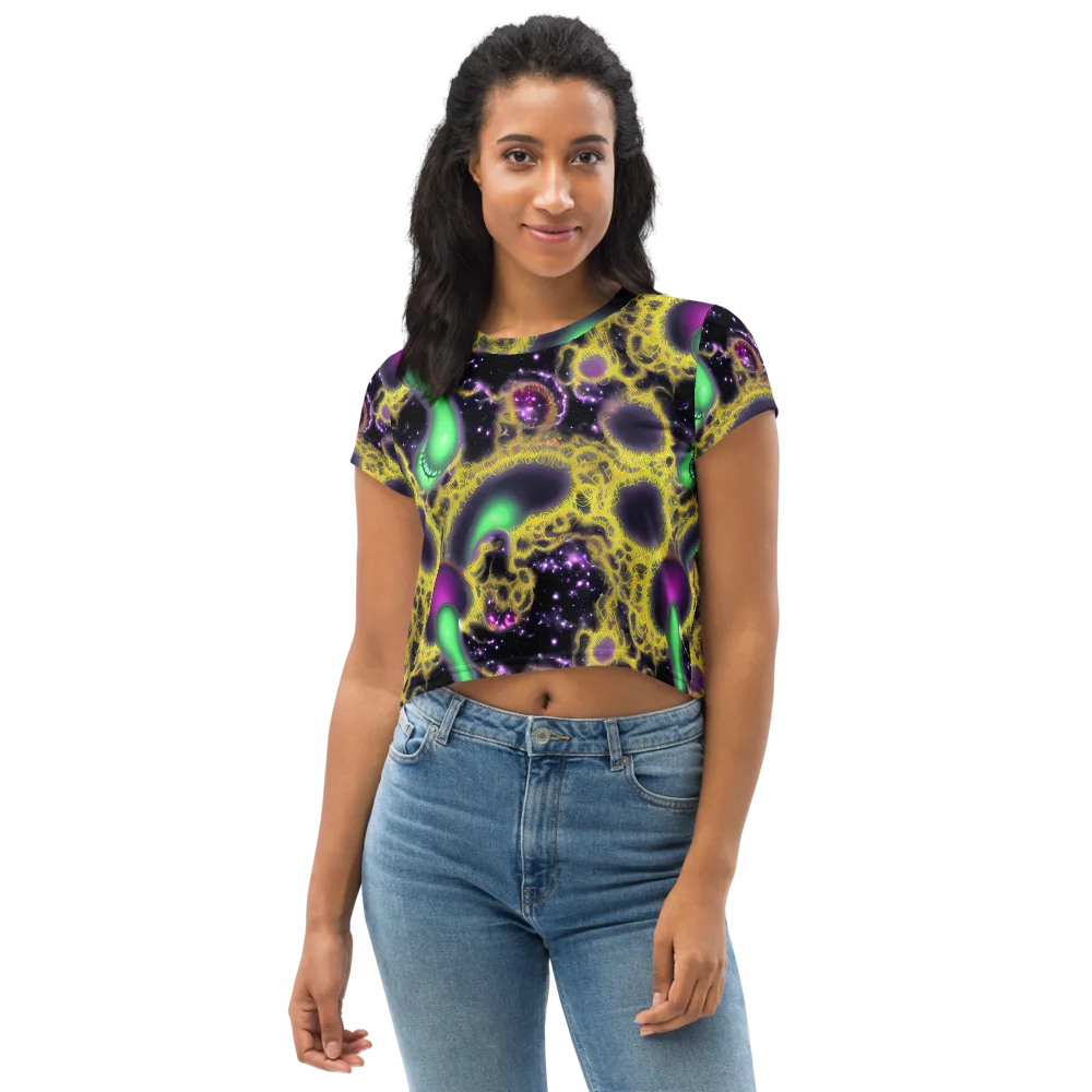 Galactic Grotto on Crop Tee — Front