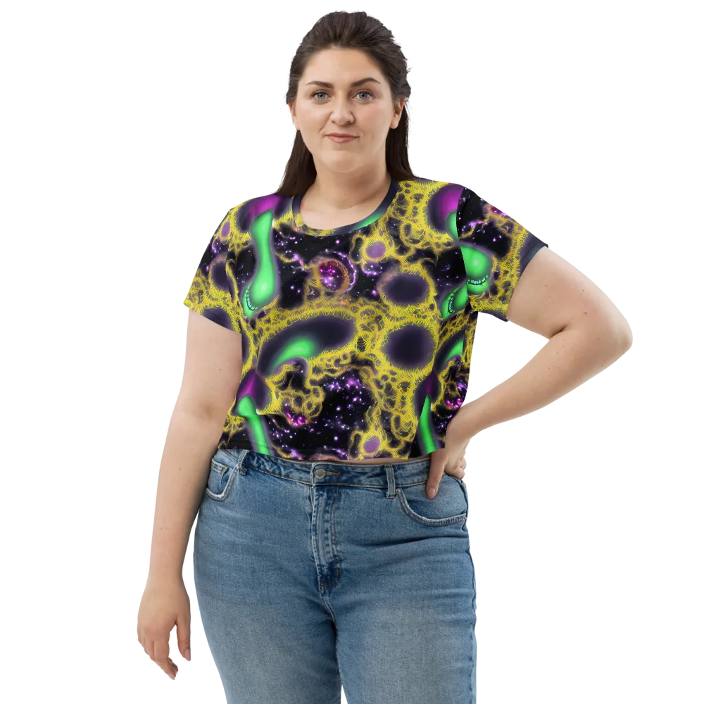 Galactic Grotto on Crop Tee — Front