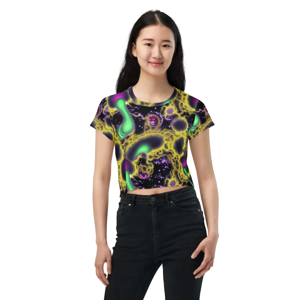 Galactic Grotto on Crop Tee — Front