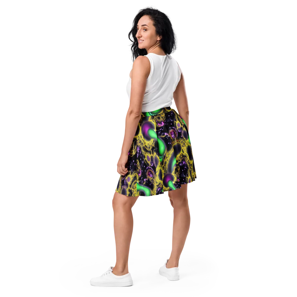 Galactic Grotto on Skater Skirt — Back
