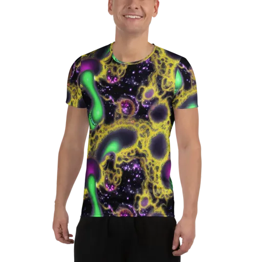Galactic Grotto on a Men's Athletic T-Shirt