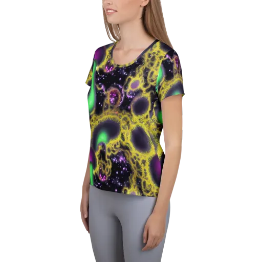 Galactic Grotto on a Women's Athletic T-Shirt