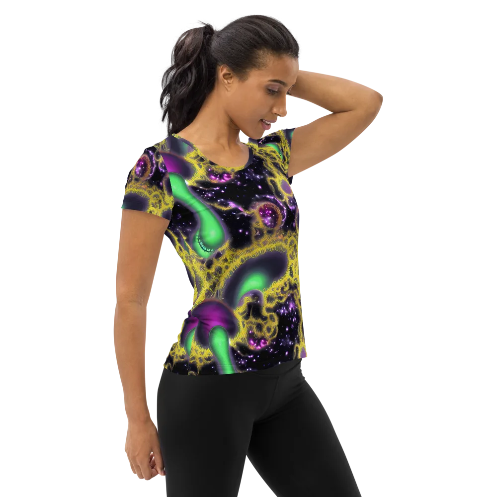 Galactic Grotto on Women's Athletic T-Shirt — Right