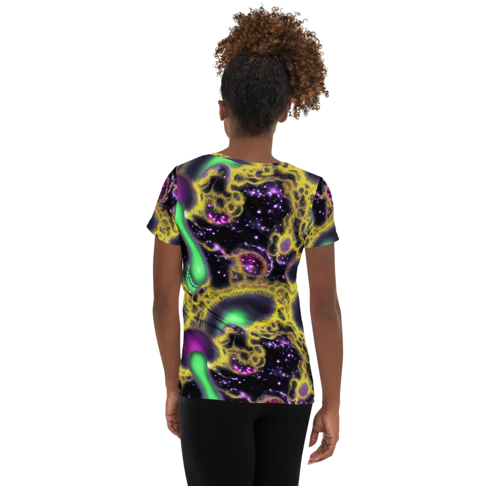 Galactic Grotto on Women's Athletic T-Shirt — Back