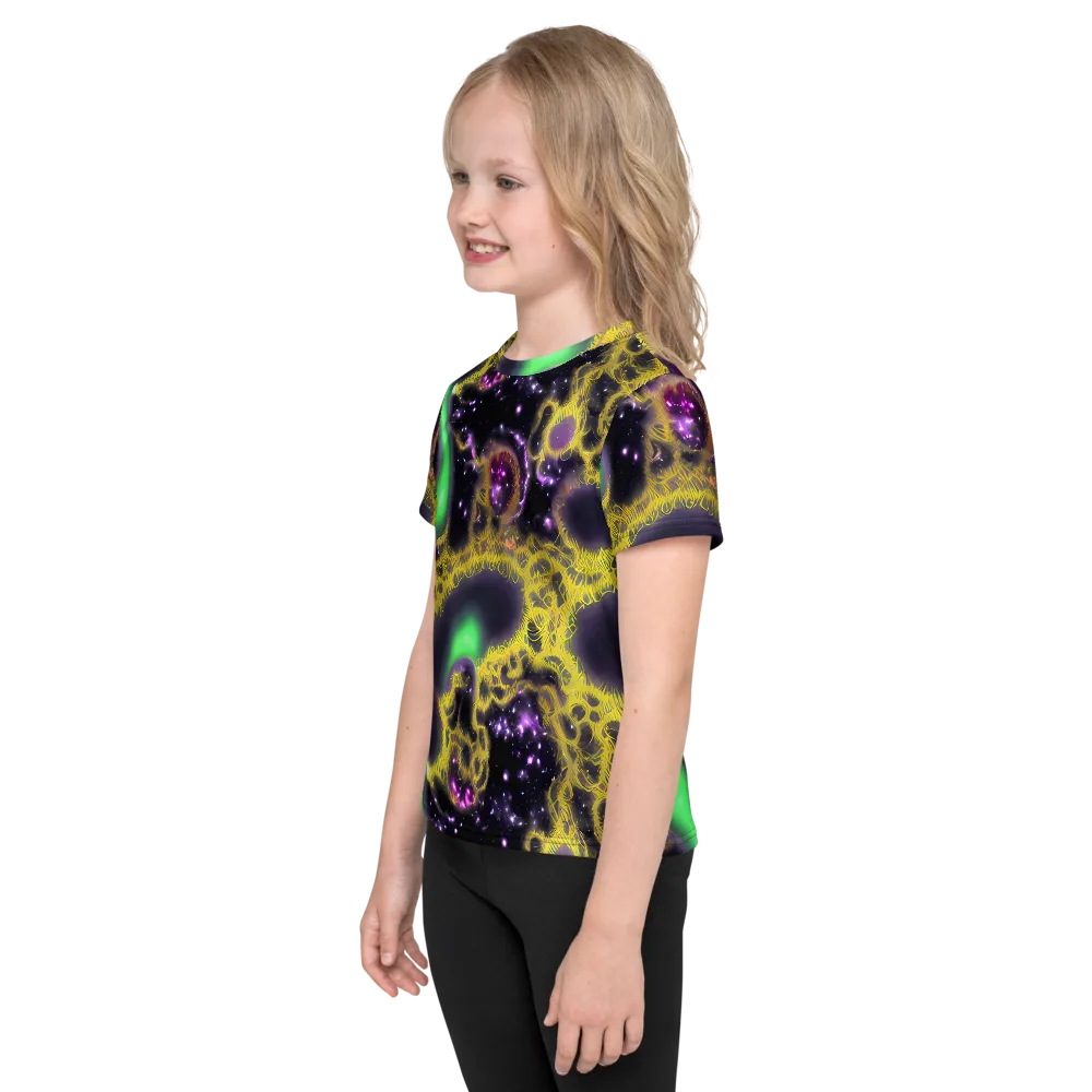 Galactic Grotto on Kids Crew Neck T-Shirt — Left
