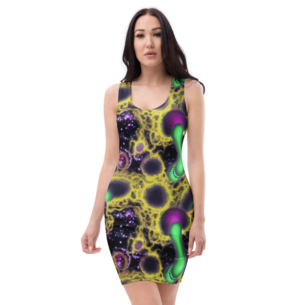 Galactic Grotto on Bodycon Dress — Front