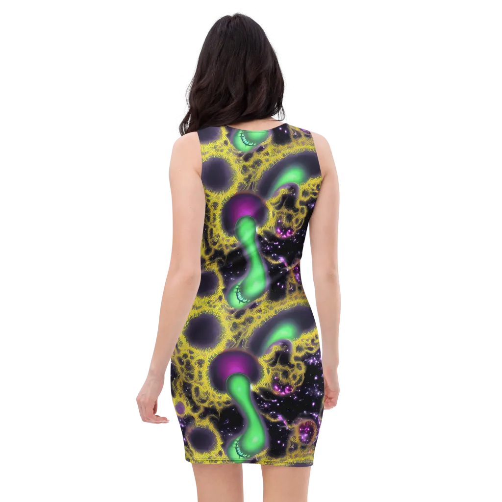 Galactic Grotto on Bodycon Dress — Back
