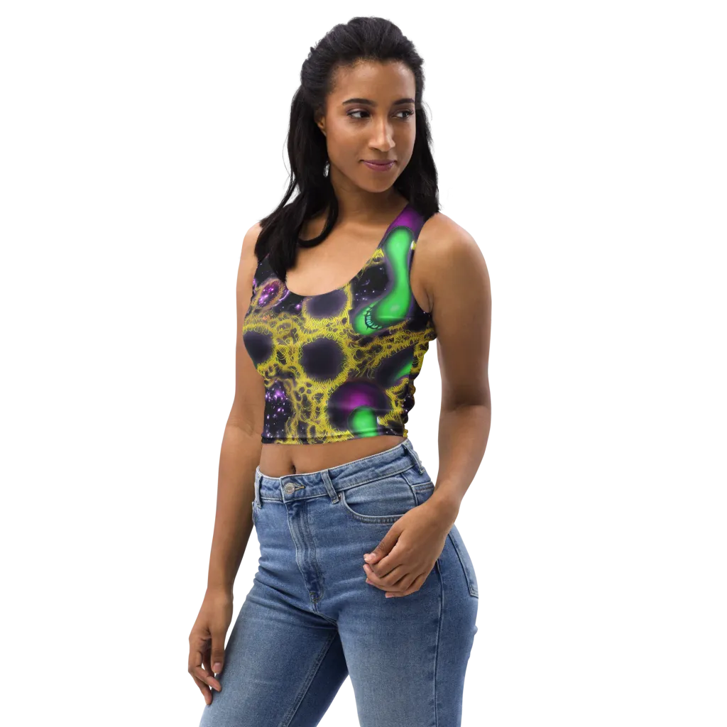 Galactic Grotto on Crop Top — Left Front