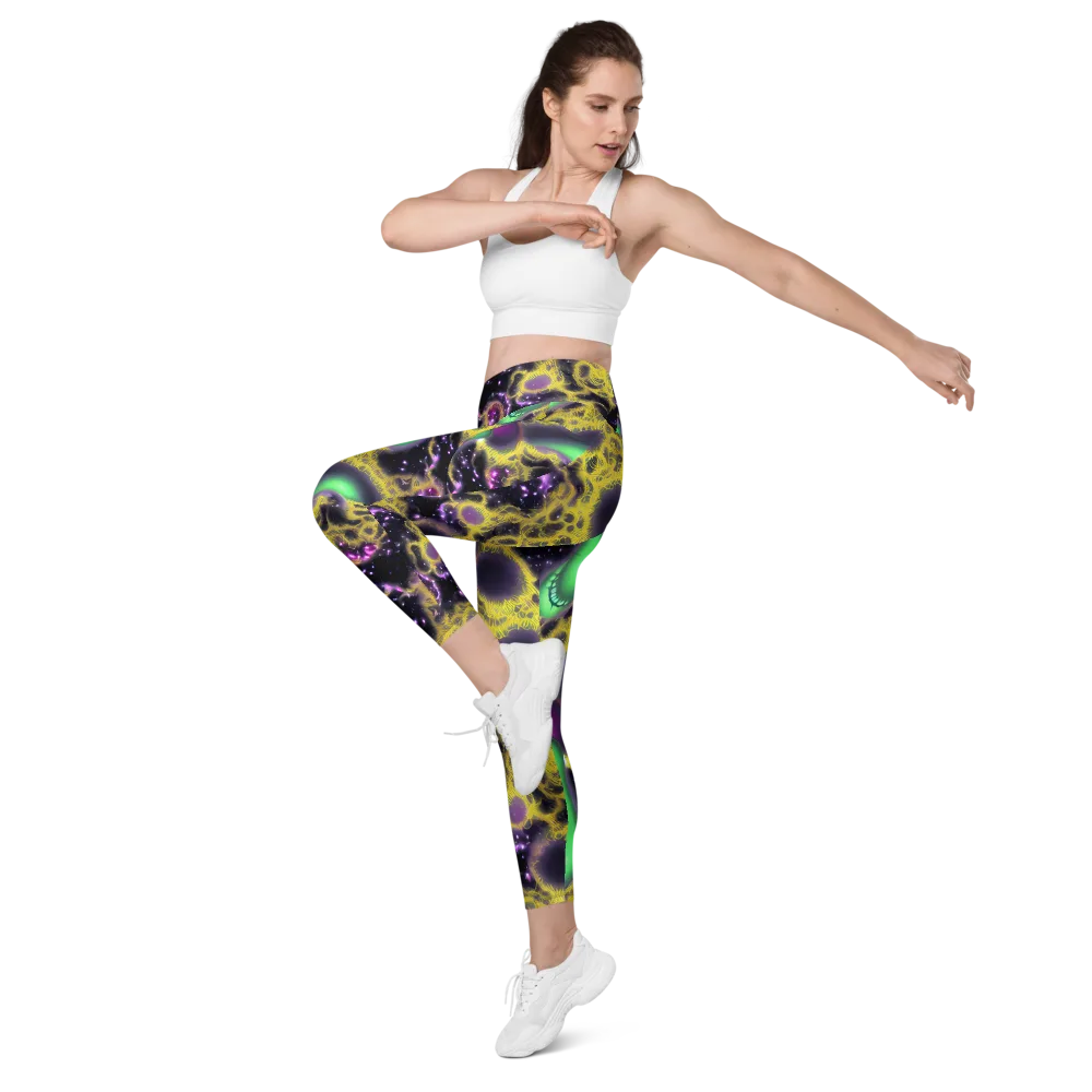 Galactic Grotto on Leggings with Pockets — Left Front