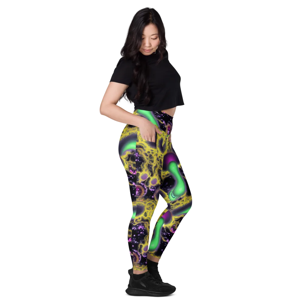 Galactic Grotto on Leggings with Pockets — Right