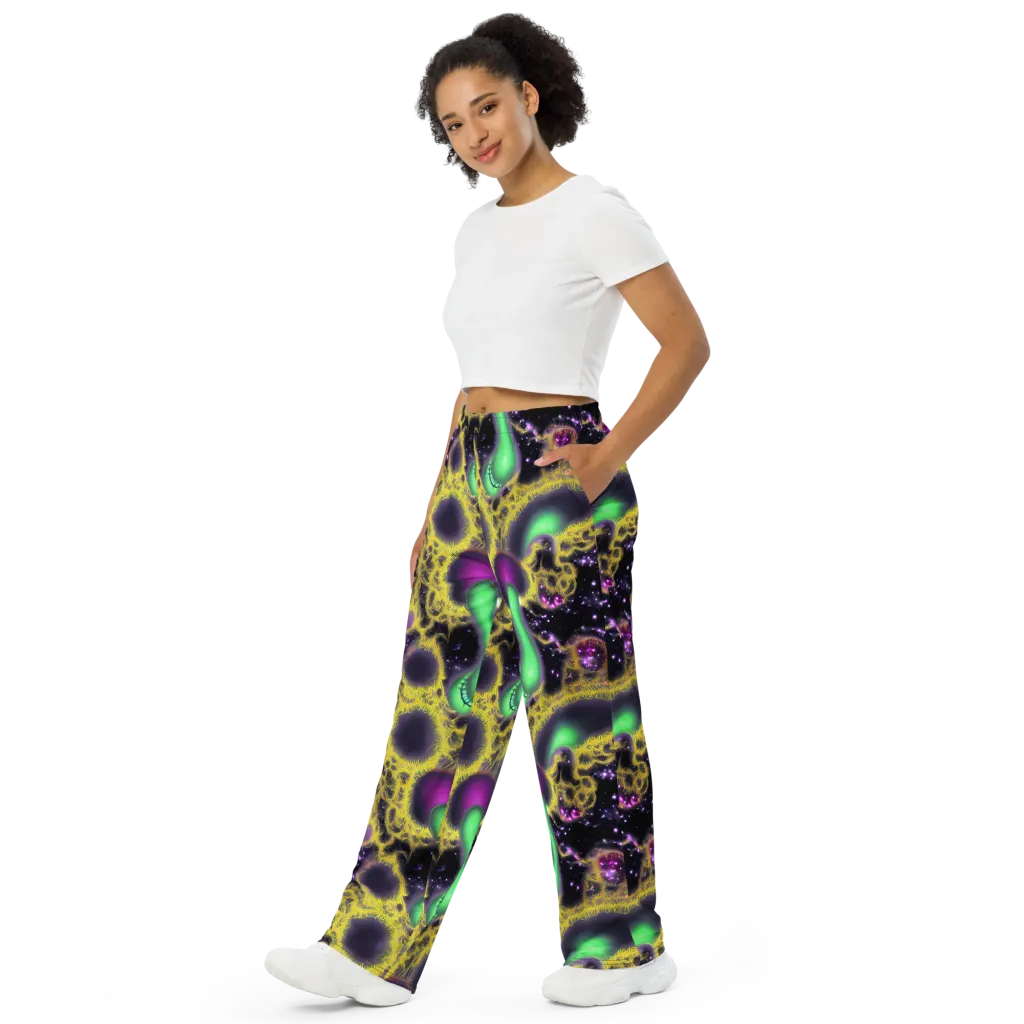 Galactic Grotto on Wide-Leg Pants — Left Front