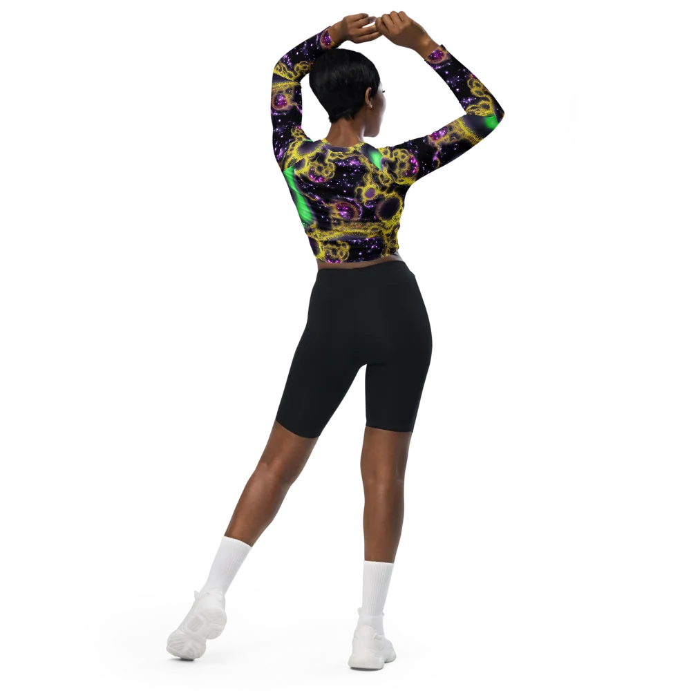 Galactic Grotto on Long Sleeve Crop Top — Back