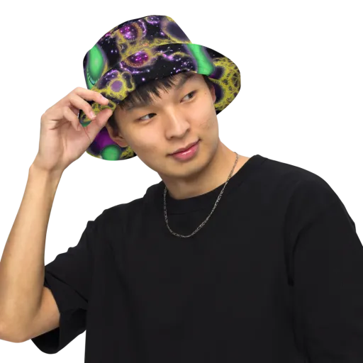 Galactic Grotto on a Reversible Bucket Hat