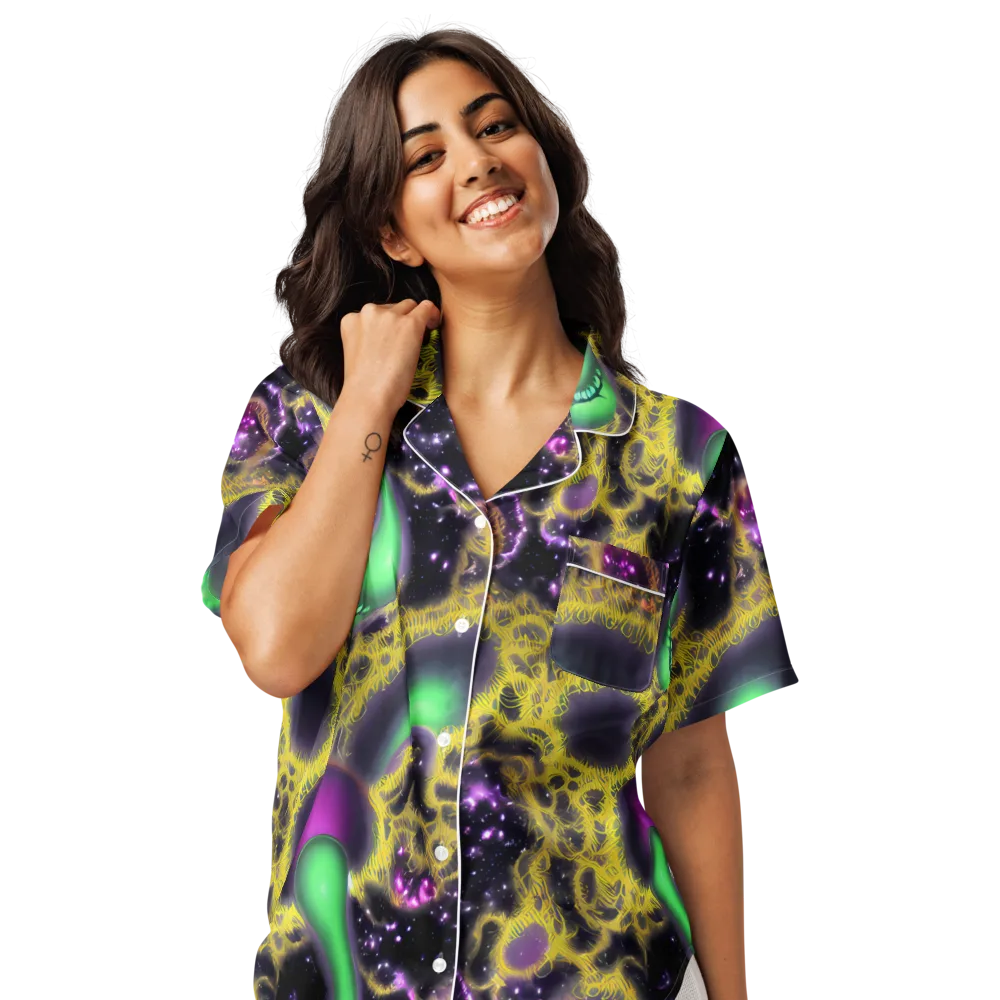 Galactic Grotto on Women's Short Sleeve Pajama Top — Front