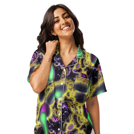 Galactic Grotto on a Women's Short Sleeve Pajama Top