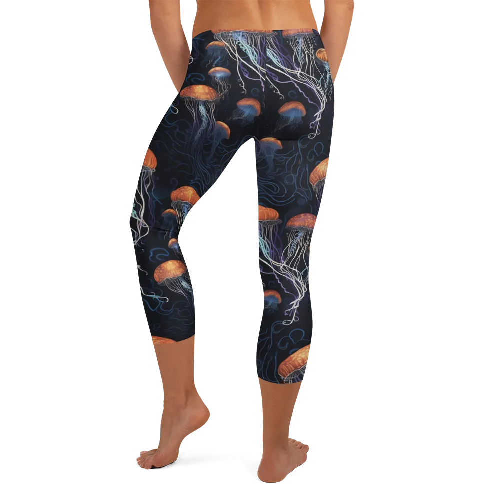 Abyssal Lanterns on Capri Leggings — Back