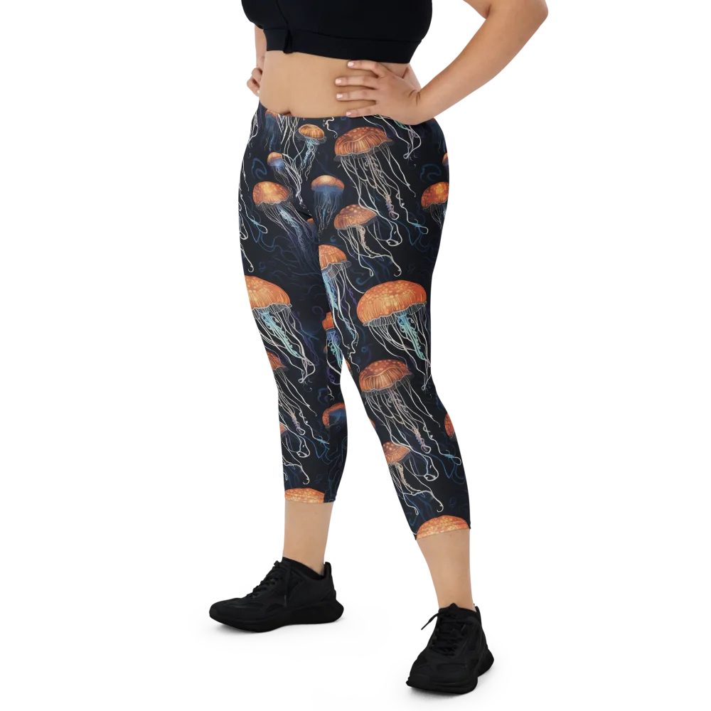 Abyssal Lanterns on Capri Leggings — Front