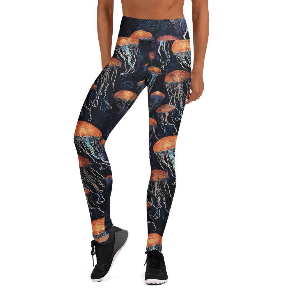 Abyssal Lanterns on Yoga Leggings — Front