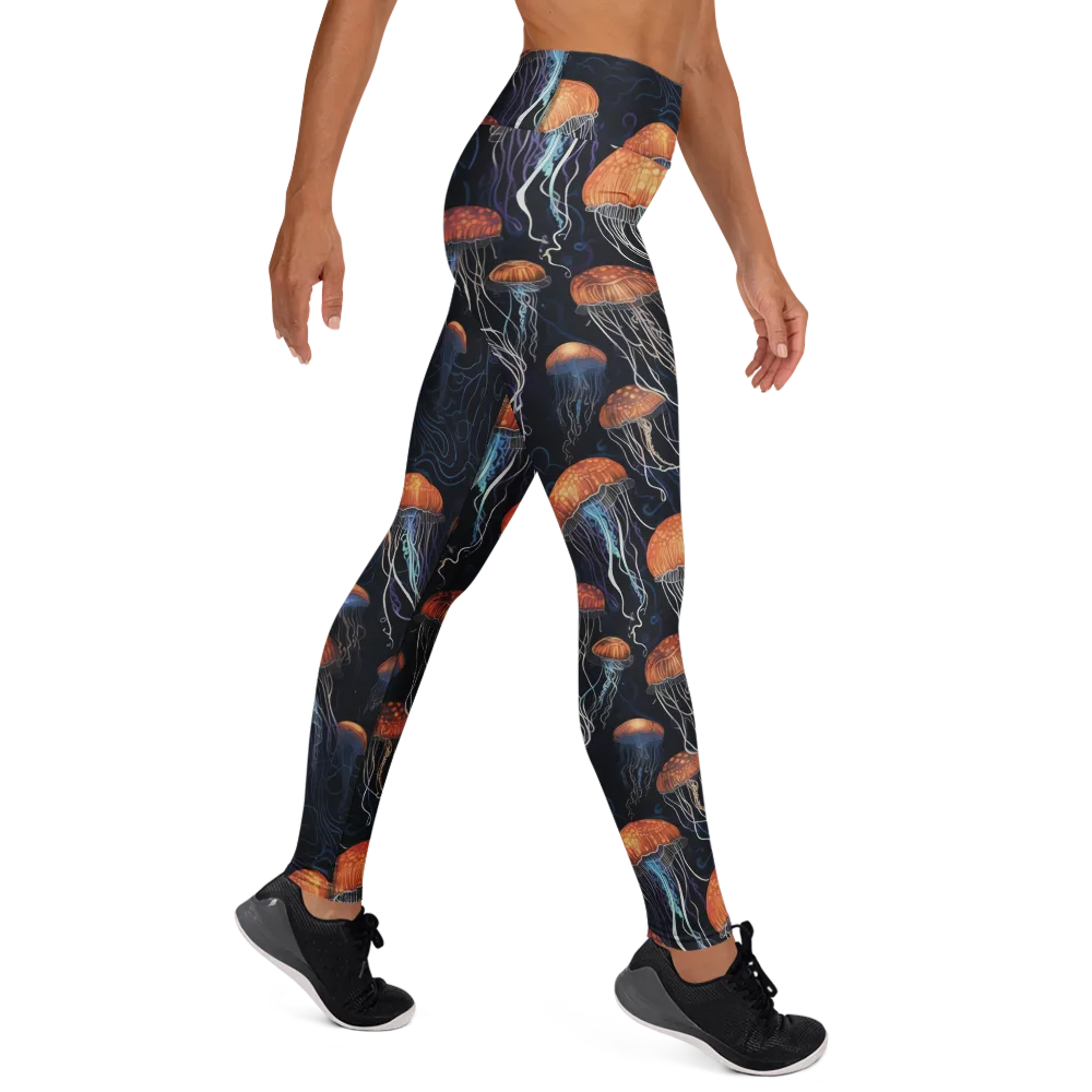 Abyssal Lanterns on Yoga Leggings — Right