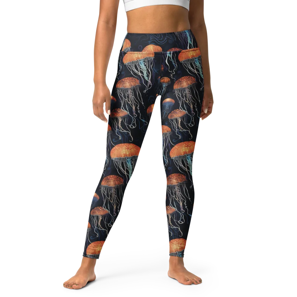 Abyssal Lanterns on Yoga Leggings — Front