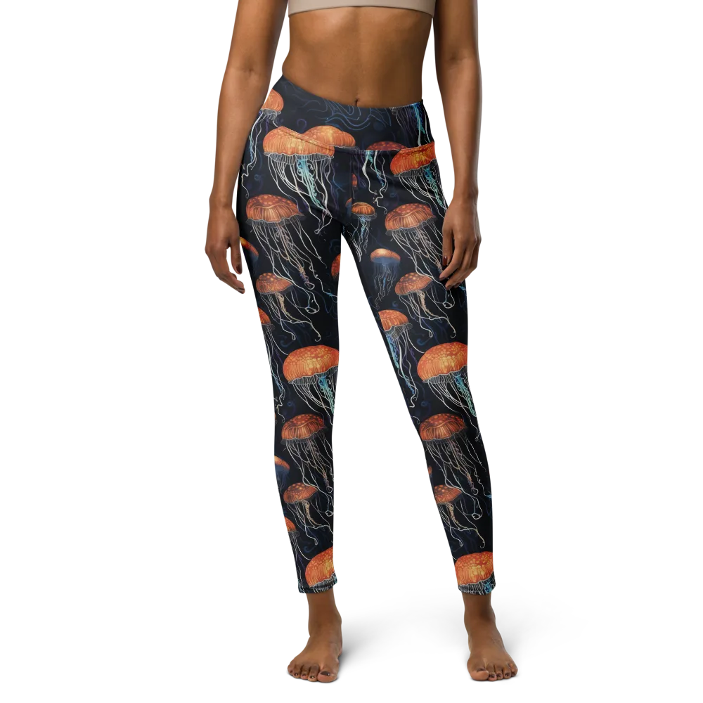 Abyssal Lanterns on Yoga Leggings — Front