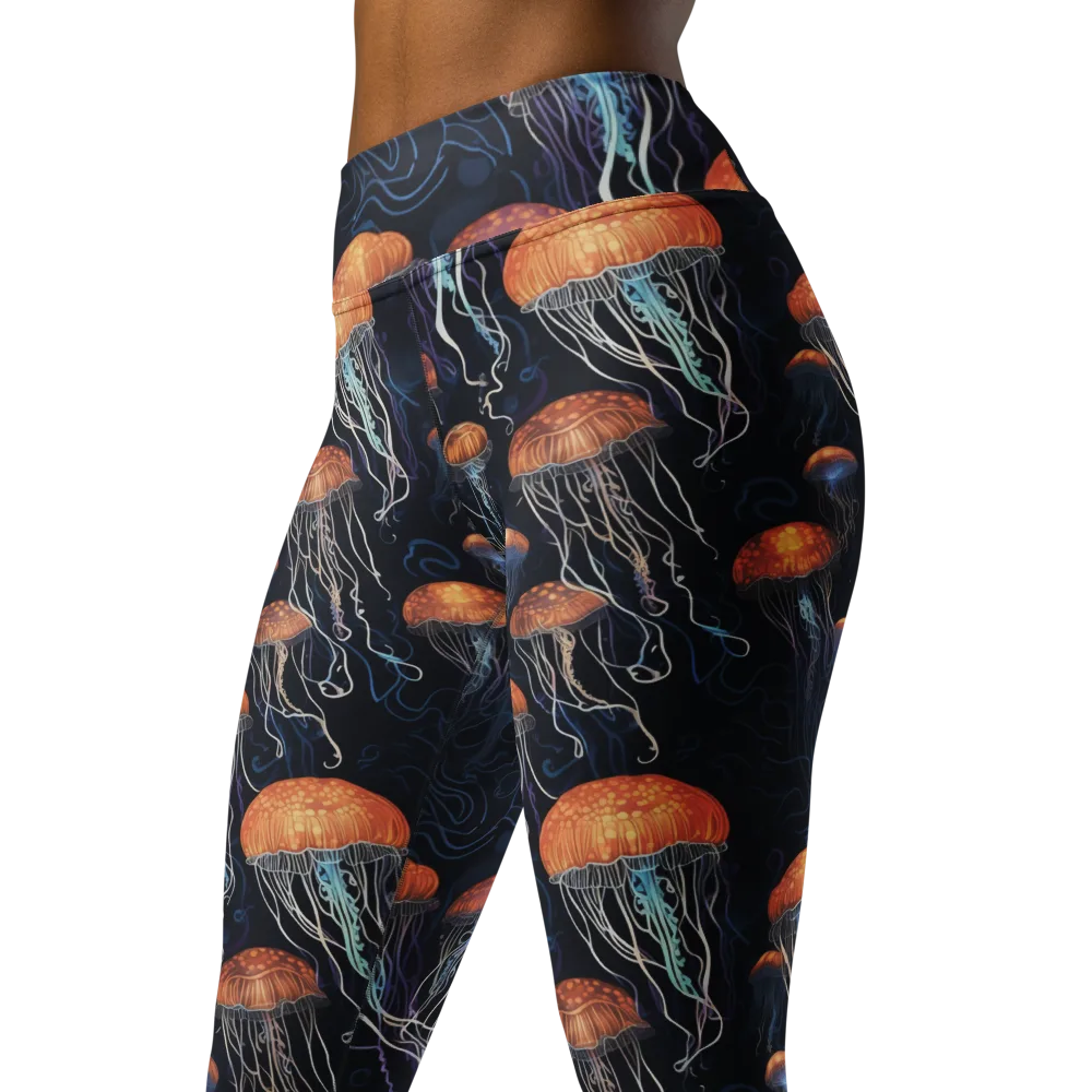 Abyssal Lanterns on Yoga Leggings — Left Front
