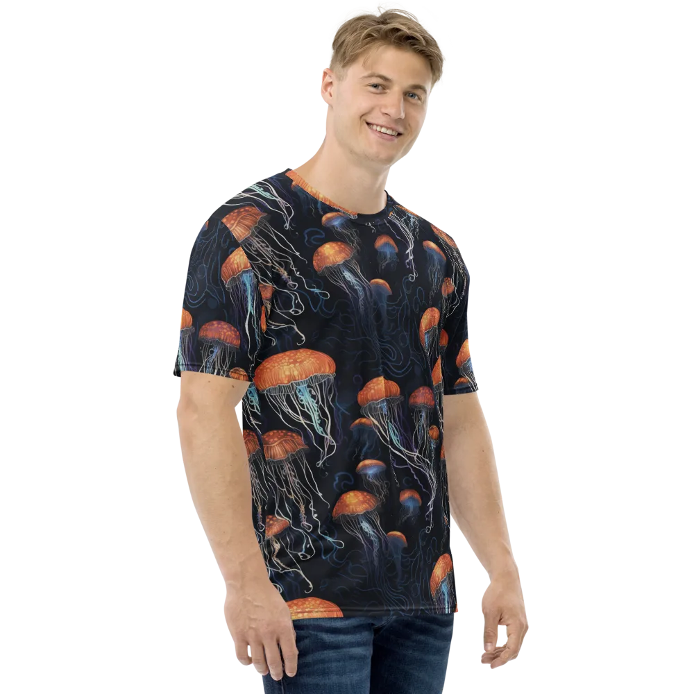Abyssal Lanterns on Men's Crew Neck T-Shirt — Right