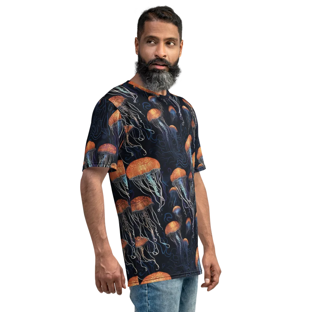 Abyssal Lanterns on Men's Crew Neck T-Shirt — Right