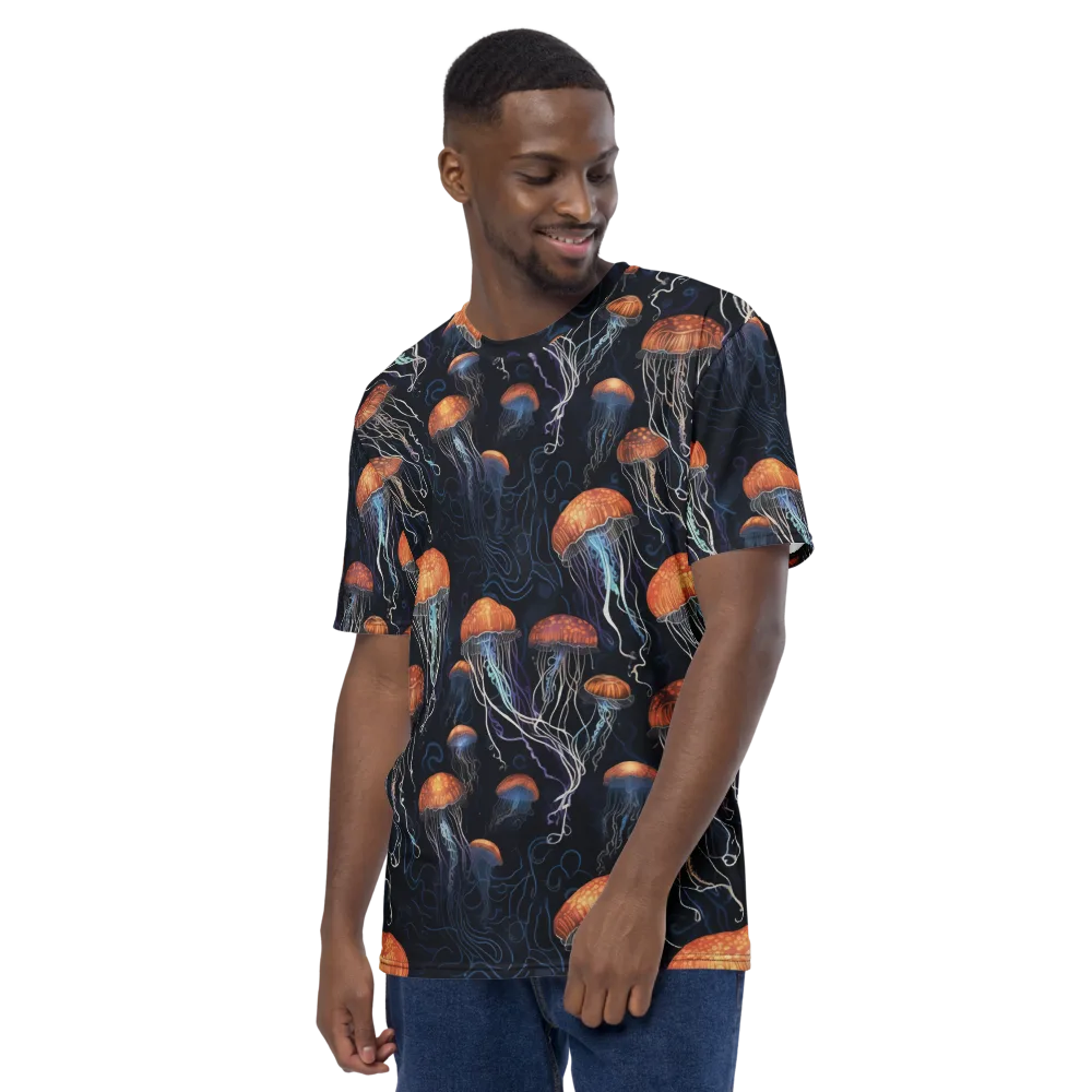 Abyssal Lanterns on Men's Crew Neck T-Shirt — Left