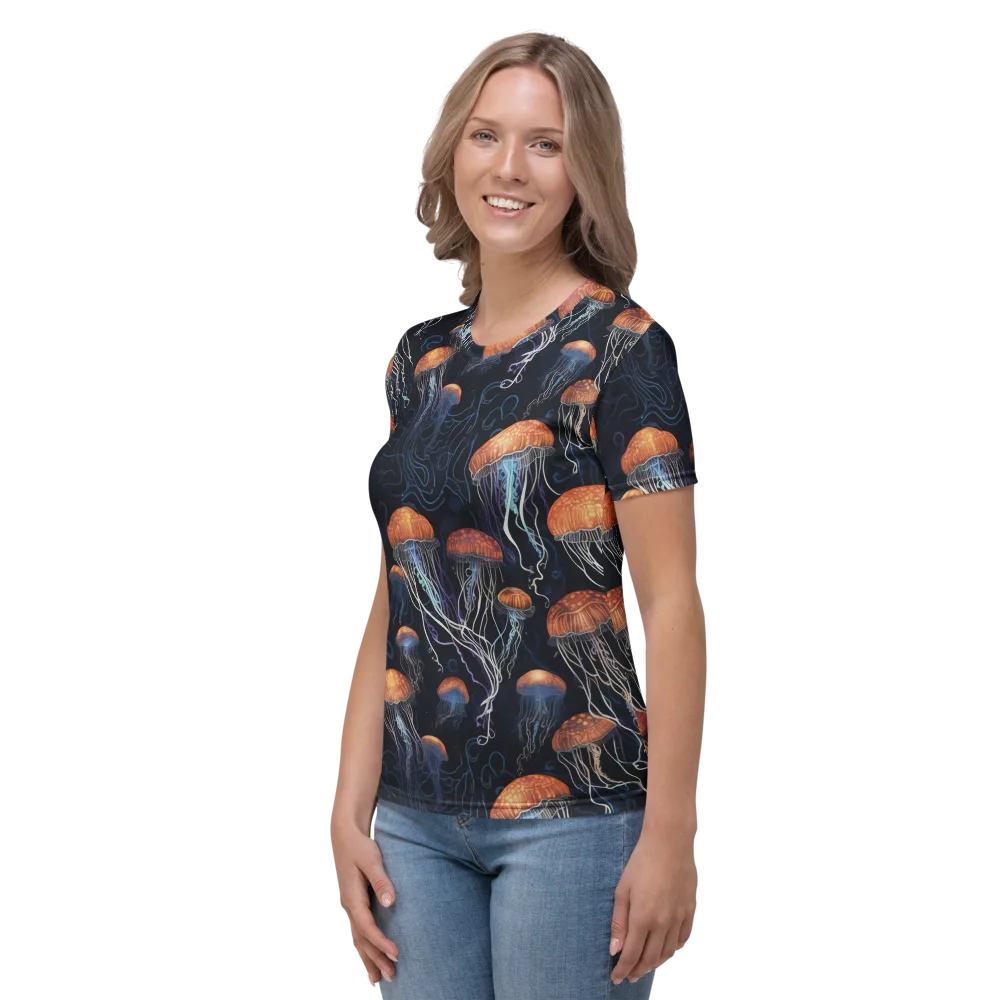 Abyssal Lanterns on Women's Crew Neck T-Shirt — Left