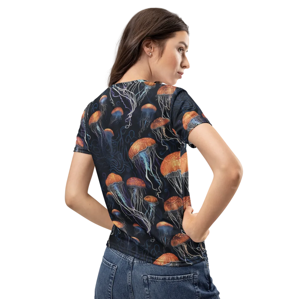 Abyssal Lanterns on Women's Crew Neck T-Shirt — Back