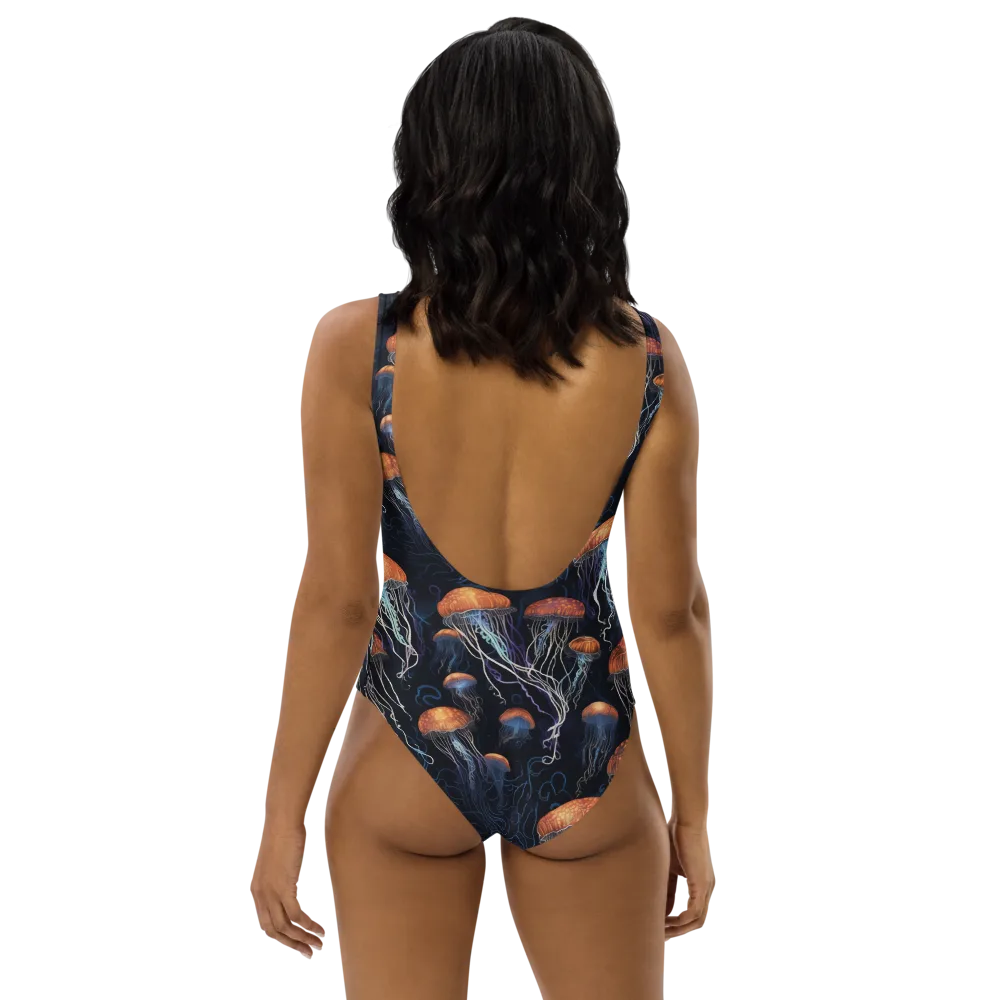 Abyssal Lanterns on One-Piece Swimsuit — Back