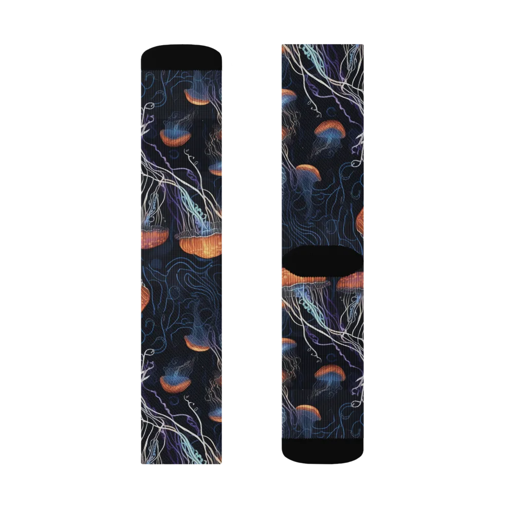 Abyssal Lanterns on Socks — Left Sock