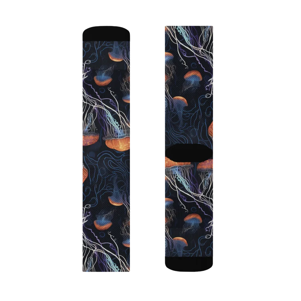 Abyssal Lanterns on Socks — Right Sock